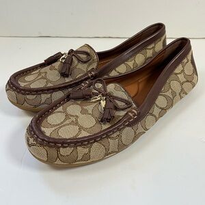 Coach Moira Signature Driver Loafers Shoes Size 9B